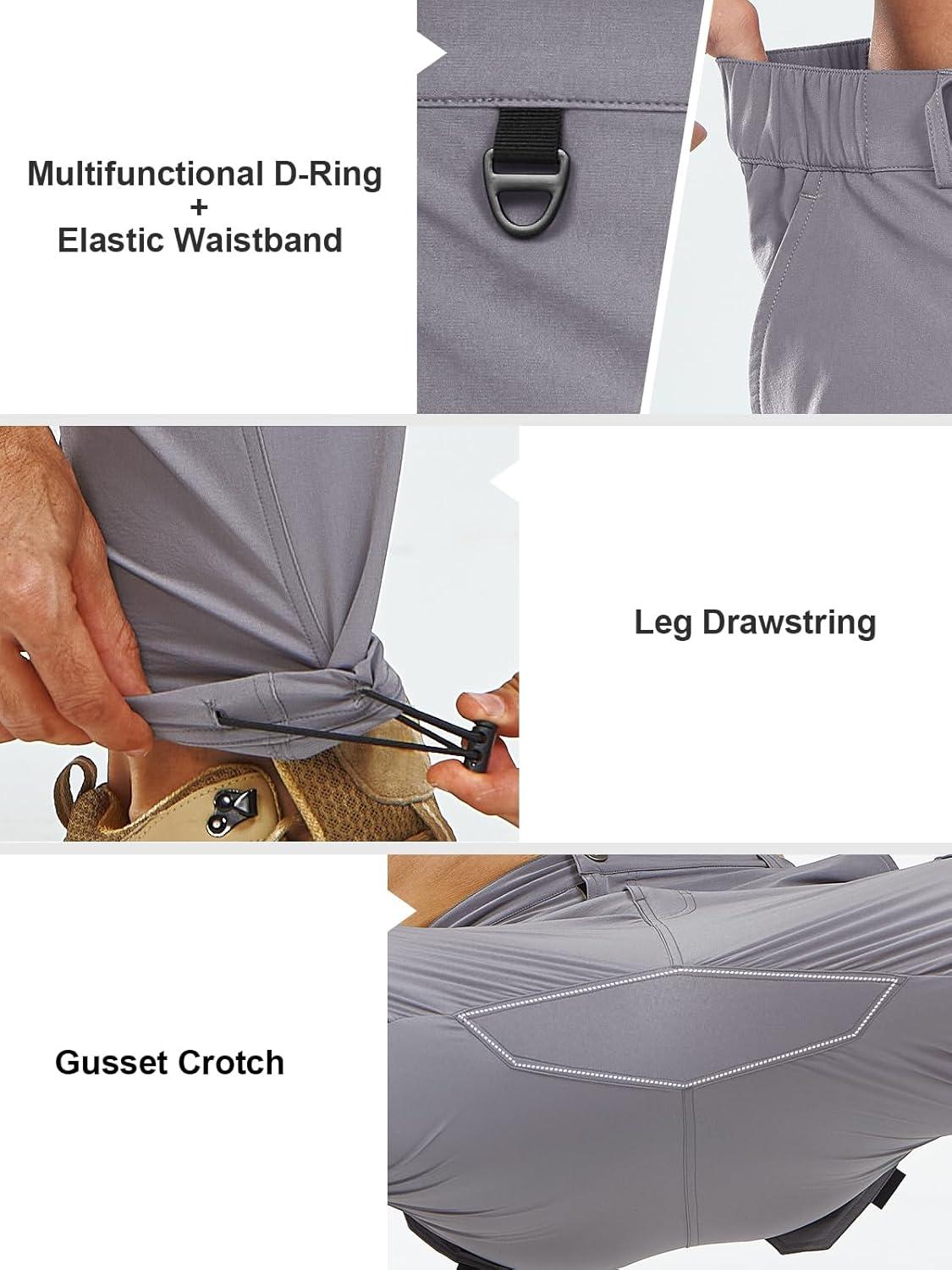 imageNORTHYARD Mens Cargo Hiking Pants Lightweight Quick Dry Outdoor Fishing Travel Active Sweatpants with Multi PocketsStone