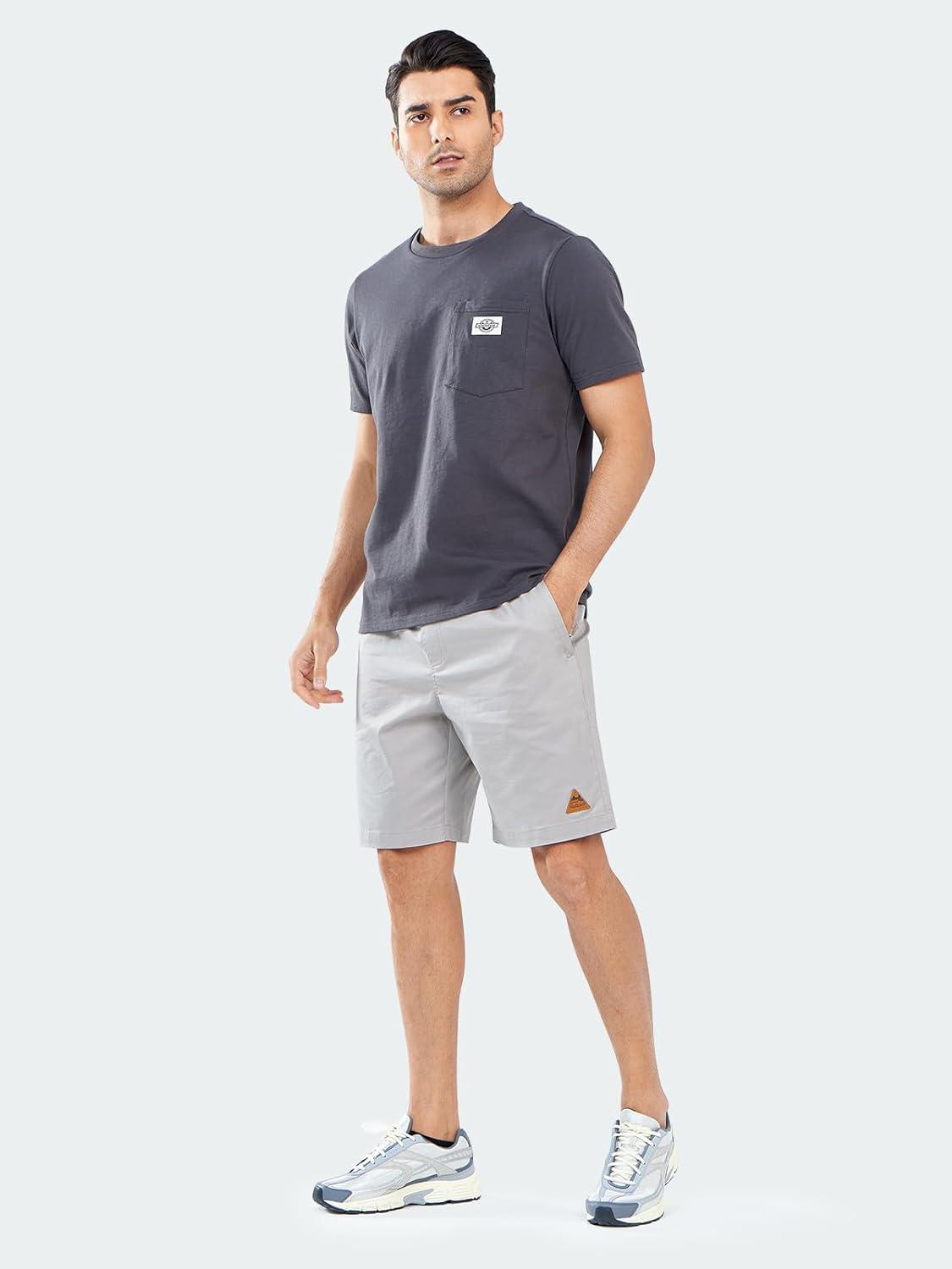 imageNORTHYARD Mens Casual ShortsCotton 9quot Golf Hiking Drawstring Elastic Waist Work Shorts with Zipper PocketsLightgrey