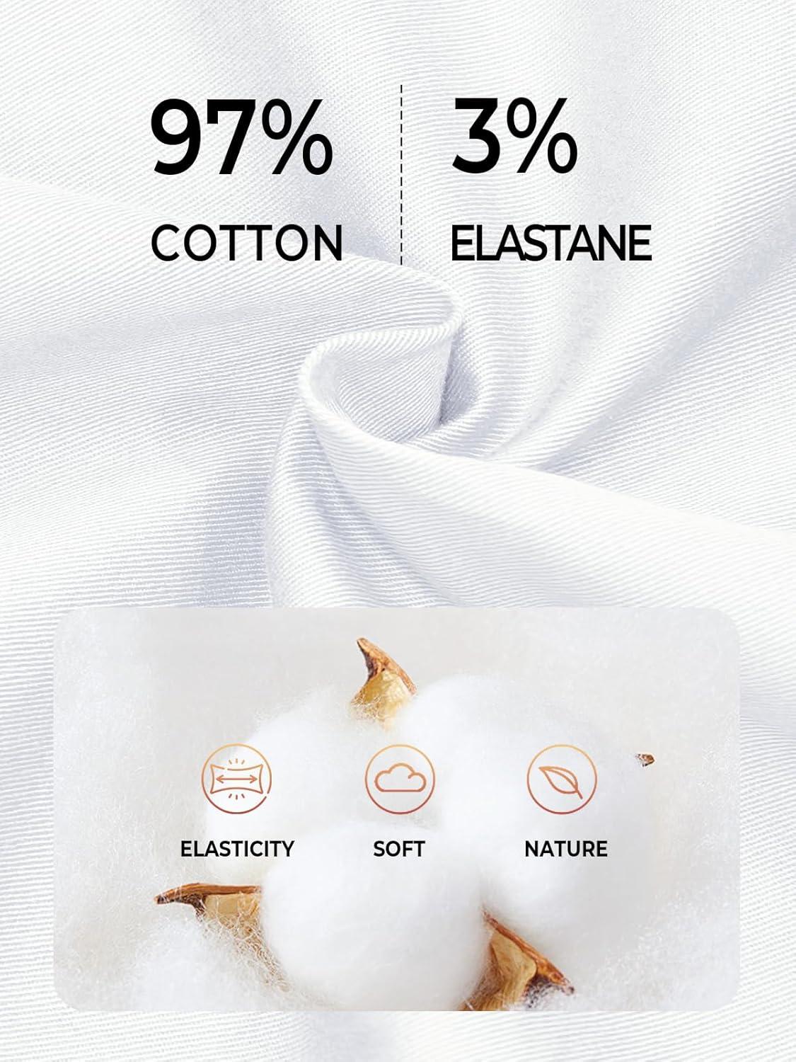imageNORTHYARD Mens Casual ShortsCotton 9quot Golf Hiking Drawstring Elastic Waist Work Shorts with Zipper PocketsWhite