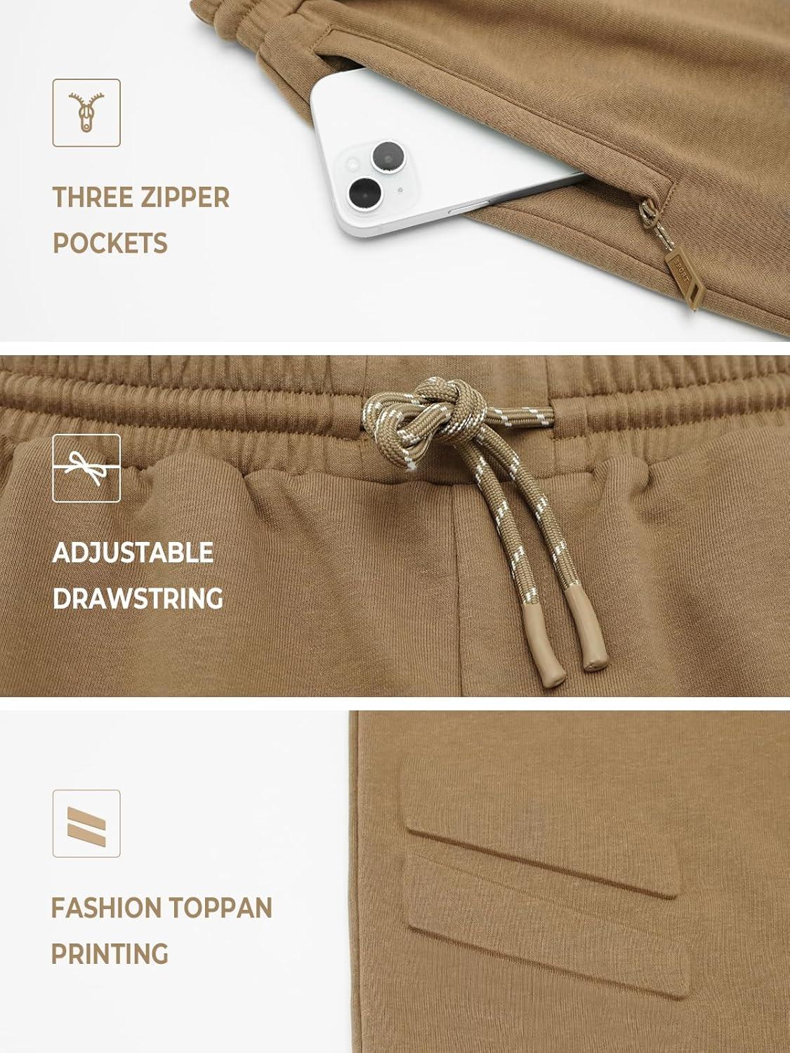 imageNORTHYARD Mens Cotton Casual Sweat Shorts Athletic Running Shorts with Zipper Pockets 7quot Workout Gym Lounge Short for MensCoffee