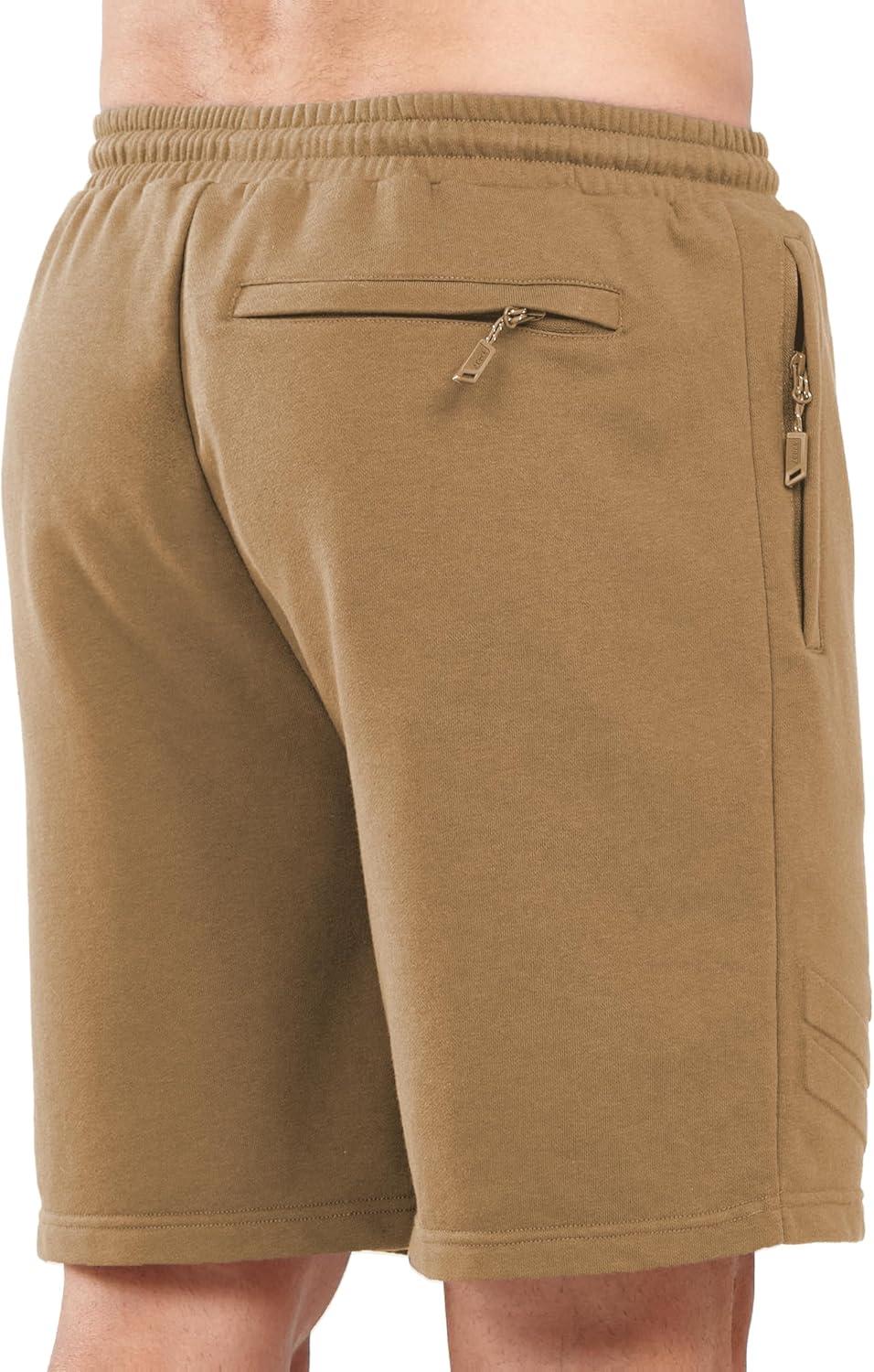 imageNORTHYARD Mens Cotton Casual Sweat Shorts Athletic Running Shorts with Zipper Pockets 7quot Workout Gym Lounge Short for MensCoffee