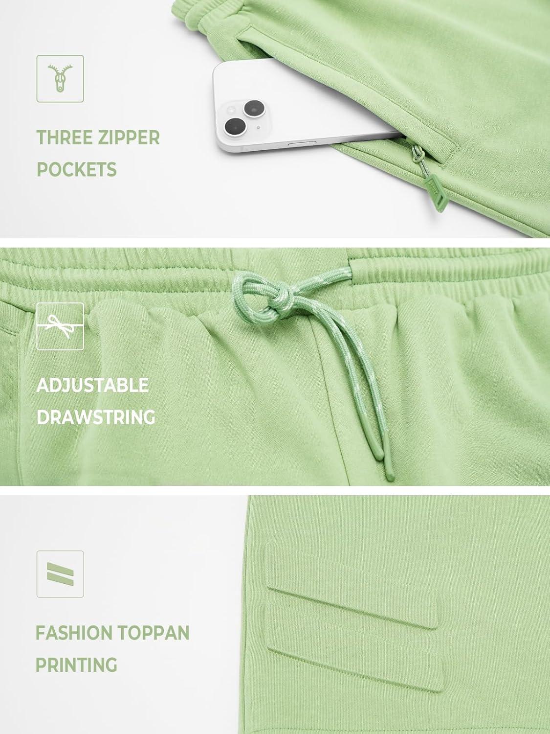 imageNORTHYARD Mens Cotton Casual Sweat Shorts Athletic Running Shorts with Zipper Pockets 7quot Workout Gym Lounge Short for MensLodenfrost