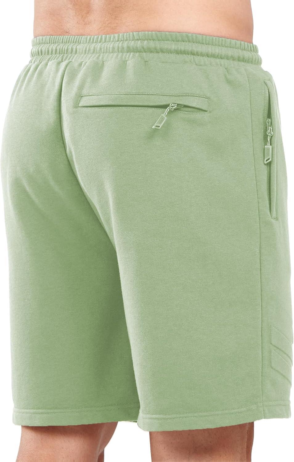 imageNORTHYARD Mens Cotton Casual Sweat Shorts Athletic Running Shorts with Zipper Pockets 7quot Workout Gym Lounge Short for MensLodenfrost