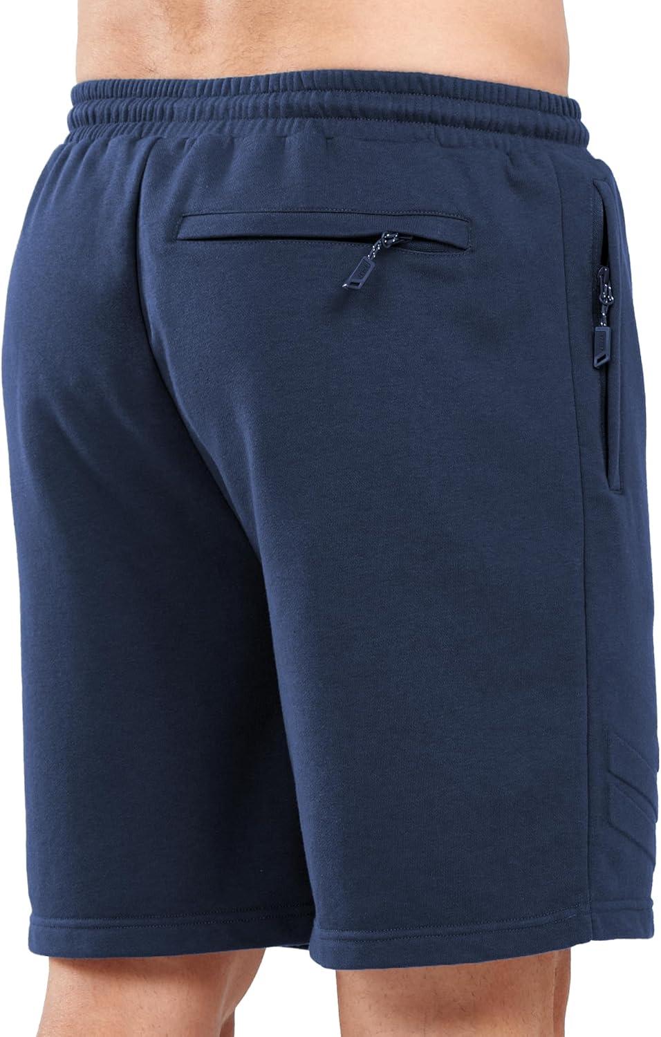 imageNORTHYARD Mens Cotton Casual Sweat Shorts Athletic Running Shorts with Zipper Pockets 7quot Workout Gym Lounge Short for MensNavy
