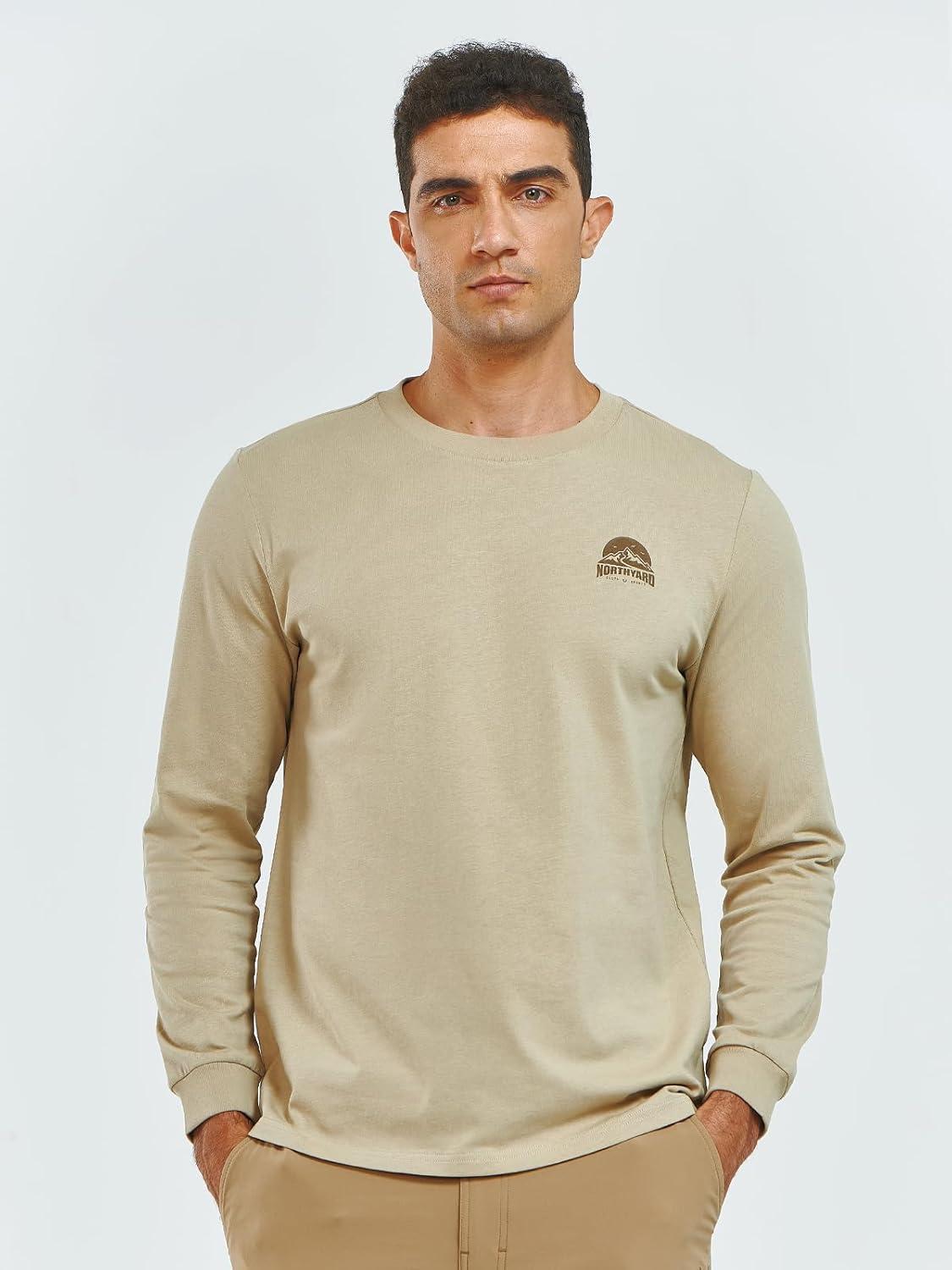 imageNORTHYARD Mens Cotton Long Sleeve TShirts Graphic Casual Stylish Crew Neck Tee Shirts for Men OutdoorsDersert