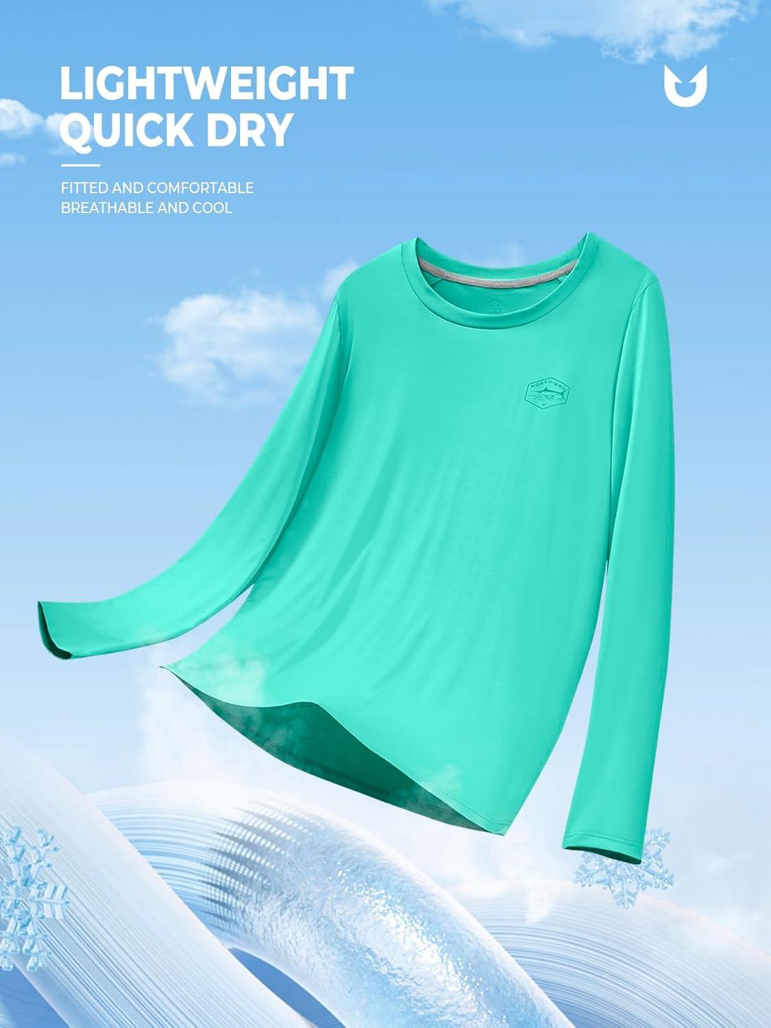 imageNORTHYARD Mens Sun Protection Shirts SPF Long Sleeve Swim Beach Rash Guard UV UPF 50 Fishing TShirt Quick Dry LightweightLakeblue