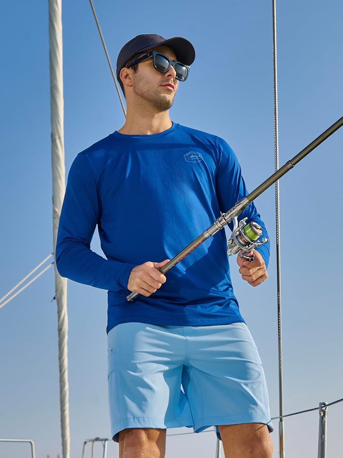 imageNORTHYARD Mens Sun Protection Shirts SPF Long Sleeve Swim Beach Rash Guard UV UPF 50 Fishing TShirt Quick Dry LightweightRoyalblue