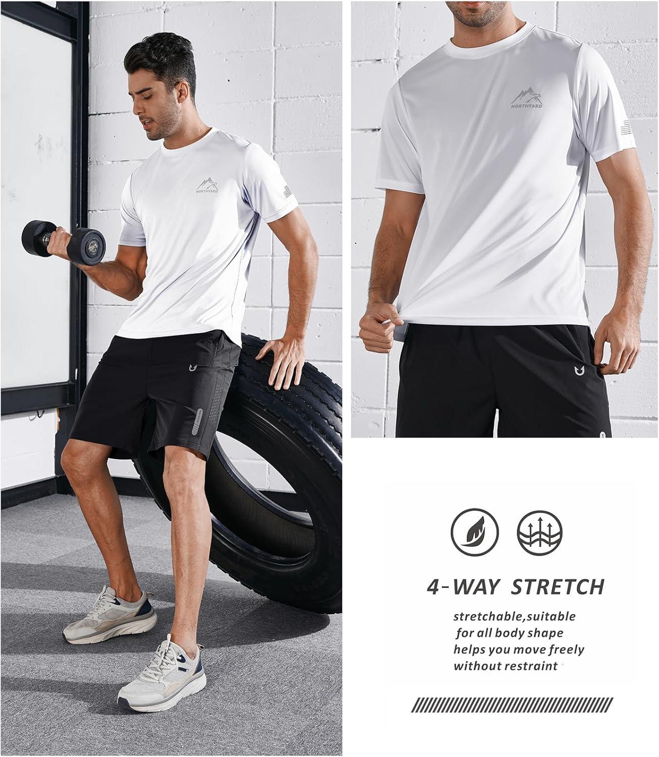 imageNORTHYARD Mens UPF 50 Sun Protection Shirts Swim SPF UV Quick Dry Short Sleeve TShirts for Athletic Fishing Rash Guard