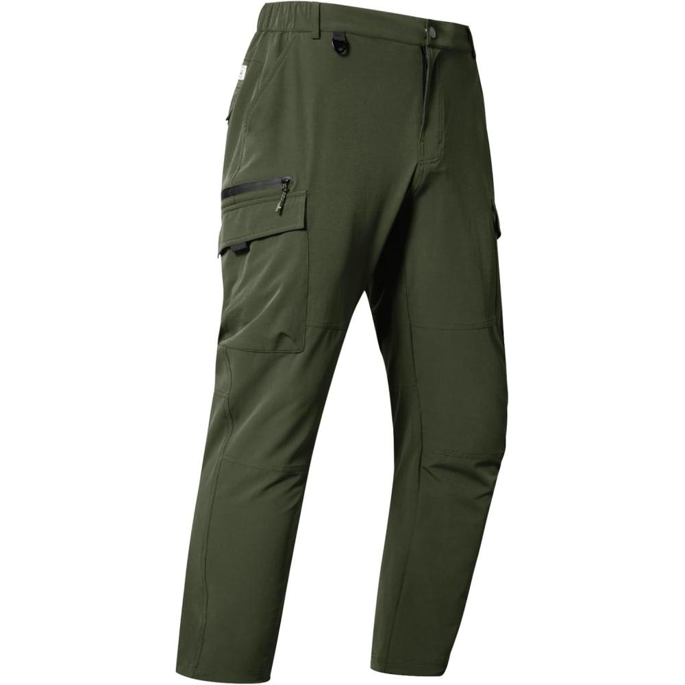 imageNORTHYARD Mens Cargo Hiking Pants Lightweight Quick Dry Outdoor Fishing Travel Active Sweatpants with Multi PocketsArmy Green