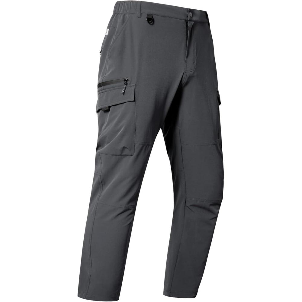 imageNORTHYARD Mens Cargo Hiking Pants Lightweight Quick Dry Outdoor Fishing Travel Active Sweatpants with Multi PocketsDark Grey