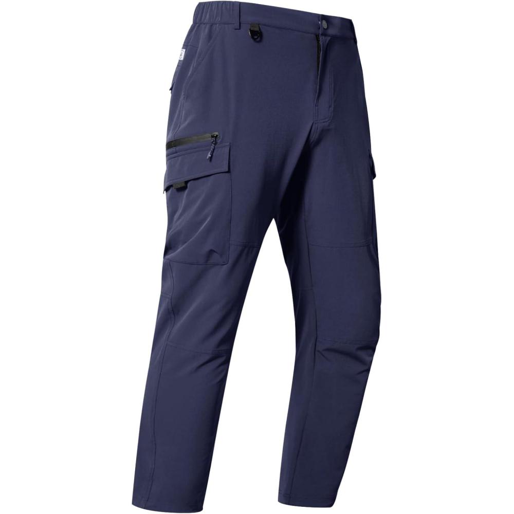imageNORTHYARD Mens Cargo Hiking Pants Lightweight Quick Dry Outdoor Fishing Travel Active Sweatpants with Multi PocketsNavy