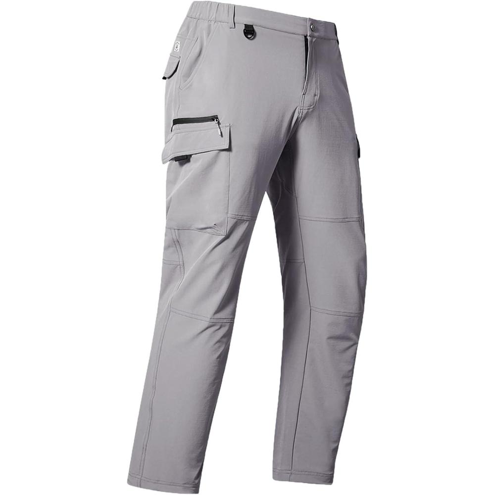 imageNORTHYARD Mens Cargo Hiking Pants Lightweight Quick Dry Outdoor Fishing Travel Active Sweatpants with Multi PocketsStone