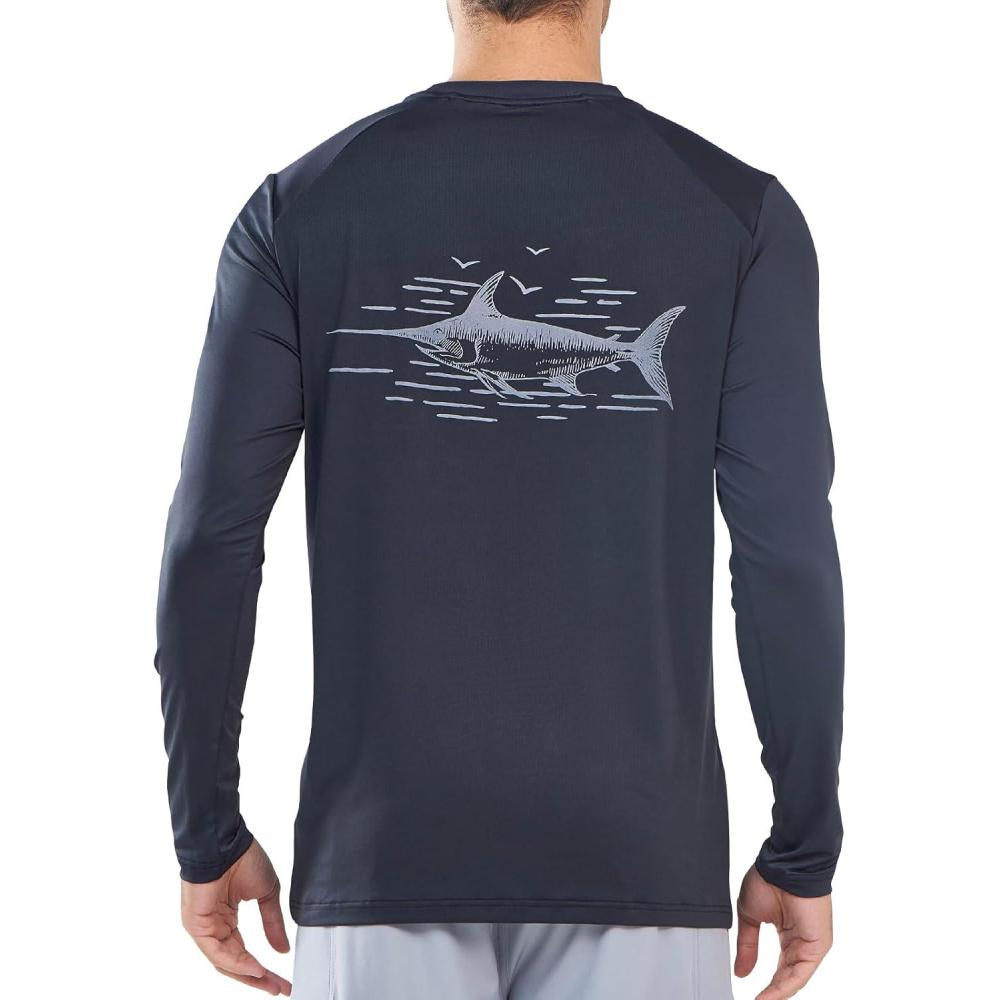 imageNORTHYARD Mens Sun Protection Shirts SPF Long Sleeve Swim Beach Rash Guard UV UPF 50 Fishing TShirt Quick Dry LightweightDarkgrey