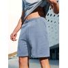 imageNORTHYARD Mens Cotton Casual Sweat Shorts Athletic Running Shorts with Zipper Pockets 7quot Workout Gym Lounge Short for MensGreyblue