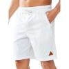 imageNORTHYARD Mens Casual ShortsCotton 9quot Golf Hiking Drawstring Elastic Waist Work Shorts with Zipper PocketsWhite