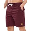 imageNORTHYARD Mens Casual ShortsCotton 9quot Golf Hiking Drawstring Elastic Waist Work Shorts with Zipper PocketsWine