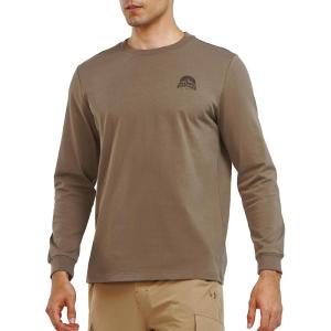 imageNORTHYARD Mens Cotton Long Sleeve TShirts Graphic Casual Stylish Crew Neck Tee Shirts for Men OutdoorsBrown