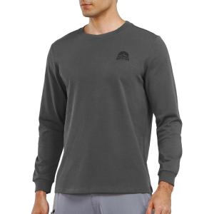 imageNORTHYARD Mens Cotton Long Sleeve TShirts Graphic Casual Stylish Crew Neck Tee Shirts for Men OutdoorsDarkgrey