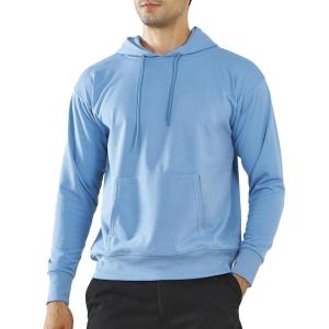 imageNORTHYARD Mens Cotton Hoodies Long Sleeve Sweatshirt Casual Drawstring Pullover Hoodie With PocketBluebell