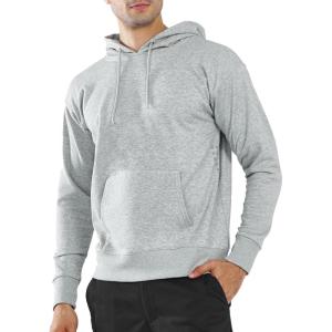 imageNORTHYARD Mens Cotton Hoodies Long Sleeve Sweatshirt Casual Drawstring Pullover Hoodie With PocketGreyheather