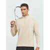 imageNORTHYARD Mens Quarter Zip Pullover Fleece Lined Long Sleeve Running Shirts Golf Sweatshirts Outdoor Thermal Layer HikingLight Khaki