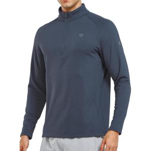 imageNORTHYARD Mens Quarter Zip Pullover Fleece Lined Long Sleeve Running Shirts Golf Sweatshirts Outdoor Thermal Layer HikingDark Grey