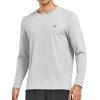 imageNORTHYARD Mens Athletic Shirt Thermal Shirts Fleece Lined Long Sleeve TShirts Crewneck Workout Running SportsLight Grey
