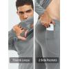 imageNORTHYARD Thermal Underwear for Men Long Johns Fleece Lined Base Layer Set for Winter Top Bottom with PocketsLight Grey