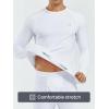 imageNORTHYARD Thermal Underwear for Men Long Johns Fleece Lined Base Layer Set for Winter Top Bottom with PocketsWhite