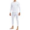 imageNORTHYARD Thermal Underwear for Men Long Johns Fleece Lined Base Layer Set for Winter Top Bottom with PocketsWhite