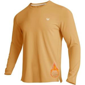 imageNORTHYARD Mens Athletic Shirt Thermal Shirts Fleece Lined Long Sleeve TShirts Crewneck Workout Running SportsDark Khaki