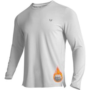 imageNORTHYARD Mens Athletic Shirt Thermal Shirts Fleece Lined Long Sleeve TShirts Crewneck Workout Running SportsLight Grey