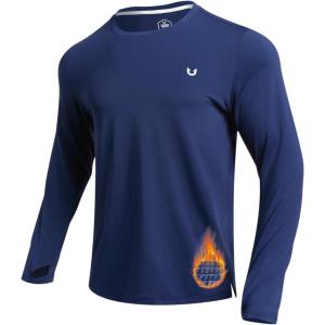 imageNORTHYARD Mens Athletic Shirt Thermal Shirts Fleece Lined Long Sleeve TShirts Crewneck Workout Running SportsNavy