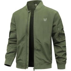 imageNORTHYARD Mens Bomber Jacket Lightweight Casual Windbreaker Zip Up Fashion Windproof Coat Spring FallArmygreen