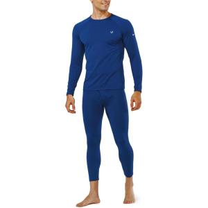 imageNORTHYARD Thermal Underwear for Men Long Johns Fleece Lined Base Layer Set for Winter Top Bottom with PocketsNavy