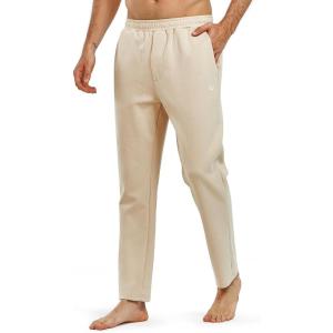 imageNORTHYARD Mens Yoga Casual Sweatpants Cotton Athletic Lounge Pants Open Bottom Loose Exercise Straight Leg Pant with PocketsLightkhaki