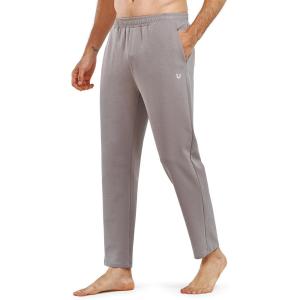 imageNORTHYARD Mens Yoga Casual Sweatpants Cotton Athletic Lounge Pants Open Bottom Loose Exercise Straight Leg Pant with PocketsStone