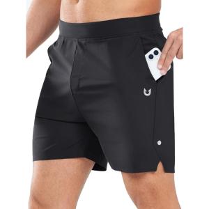 imageNORTHYARD Mens Athletic Running Shorts 5 Workout Lightweight Quick Dry Sports Gym Shorts for Men with Zipper PocketBlack