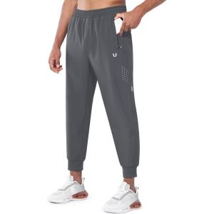 imageNORTHYARD Mens Fleece Lined Joggers Athletic Warm Sweatpants Workout Running Pants Winter Active Track with Zipper PocketsSmokegrey