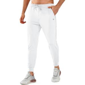 imageNORTHYARD Mens Running Jogger Pants Athletic Workout Sweatpants with Zipper Pockets Gym Track Jogging SweatpantWhite