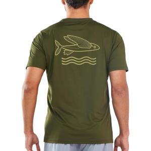 imageNORTHYARD Mens Swim Shirt Rash Guard UPF 50 Quick Dry Short Sleeve Fishing Shirts Sun Protection Shirt Beach Water SwimmingArmygreen