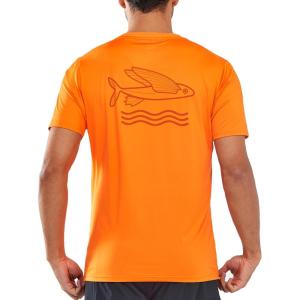 imageNORTHYARD Mens Swim Shirt Rash Guard UPF 50 Quick Dry Short Sleeve Fishing Shirts Sun Protection Shirt Beach Water SwimmingOrange