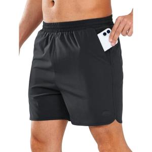 imageNORTHYARD Mens Swim Trunks 5quot Beach Swim Shorts Quick Dry Bathing Suit with Mesh Liner PackableBlack