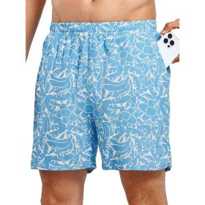 imageNORTHYARD Mens Swim Trunks 5quot Beach Swim Shorts Quick Dry Bathing Suit with Mesh Liner PackableBlue Banana