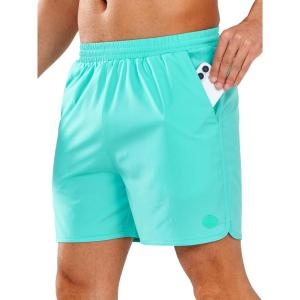 imageNORTHYARD Mens Swim Trunks 5quot Beach Swim Shorts Quick Dry Bathing Suit with Mesh Liner PackableLake Blue