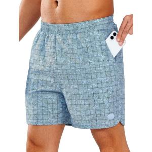 imageNORTHYARD Mens Swim Trunks 5quot Beach Swim Shorts Quick Dry Bathing Suit with Mesh Liner PackableLight Blue Contourlines