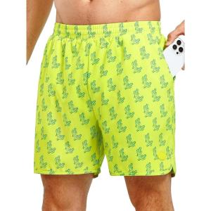 imageNORTHYARD Mens Swim Trunks 5quot Beach Swim Shorts Quick Dry Bathing Suit with Mesh Liner PackableMint Cactus