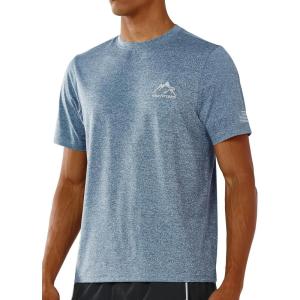 imageNORTHYARD Mens Sun Protection Shirt Short Sleeve Swim SPF TShirt Quick Dry Workout Athletic Running Hiking Rash GuardBlue Heather