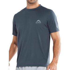 imageNORTHYARD Mens Sun Protection Shirt Short Sleeve Swim SPF TShirt Quick Dry Workout Athletic Running Hiking Rash GuardDarkgrey