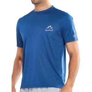 imageNORTHYARD Mens Sun Protection Shirt Short Sleeve Swim SPF TShirt Quick Dry Workout Athletic Running Hiking Rash GuardRoyalblue